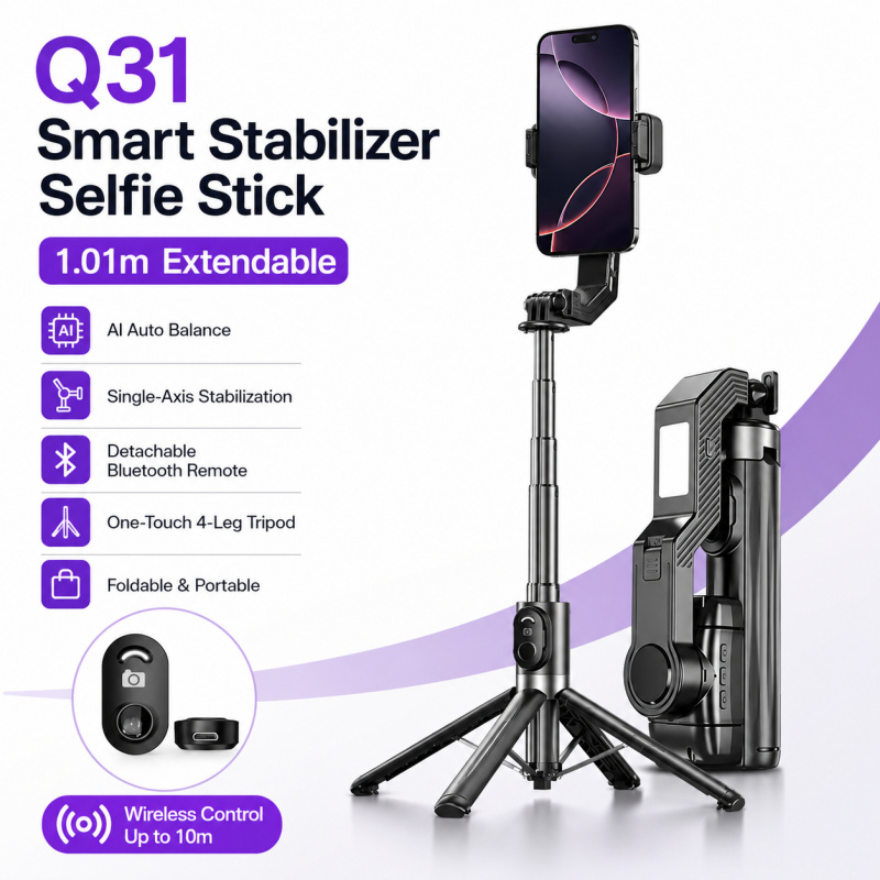 Photography Basics - Single-Axis Phone Gimbal Stabilizer, Anti-Shake Extendable